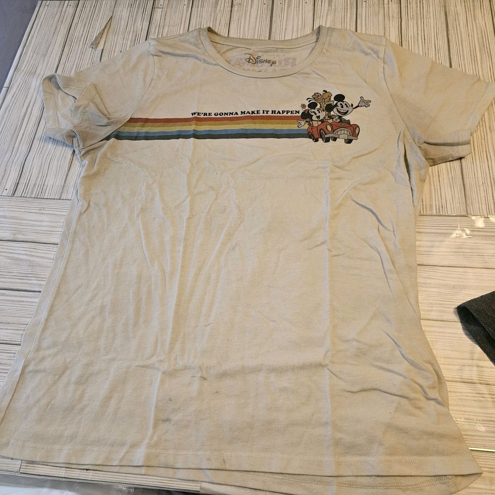 Disney Shirt Adult XL Mickey & Stitch‎ Multicolor Normcore T-Shirt 2PK
